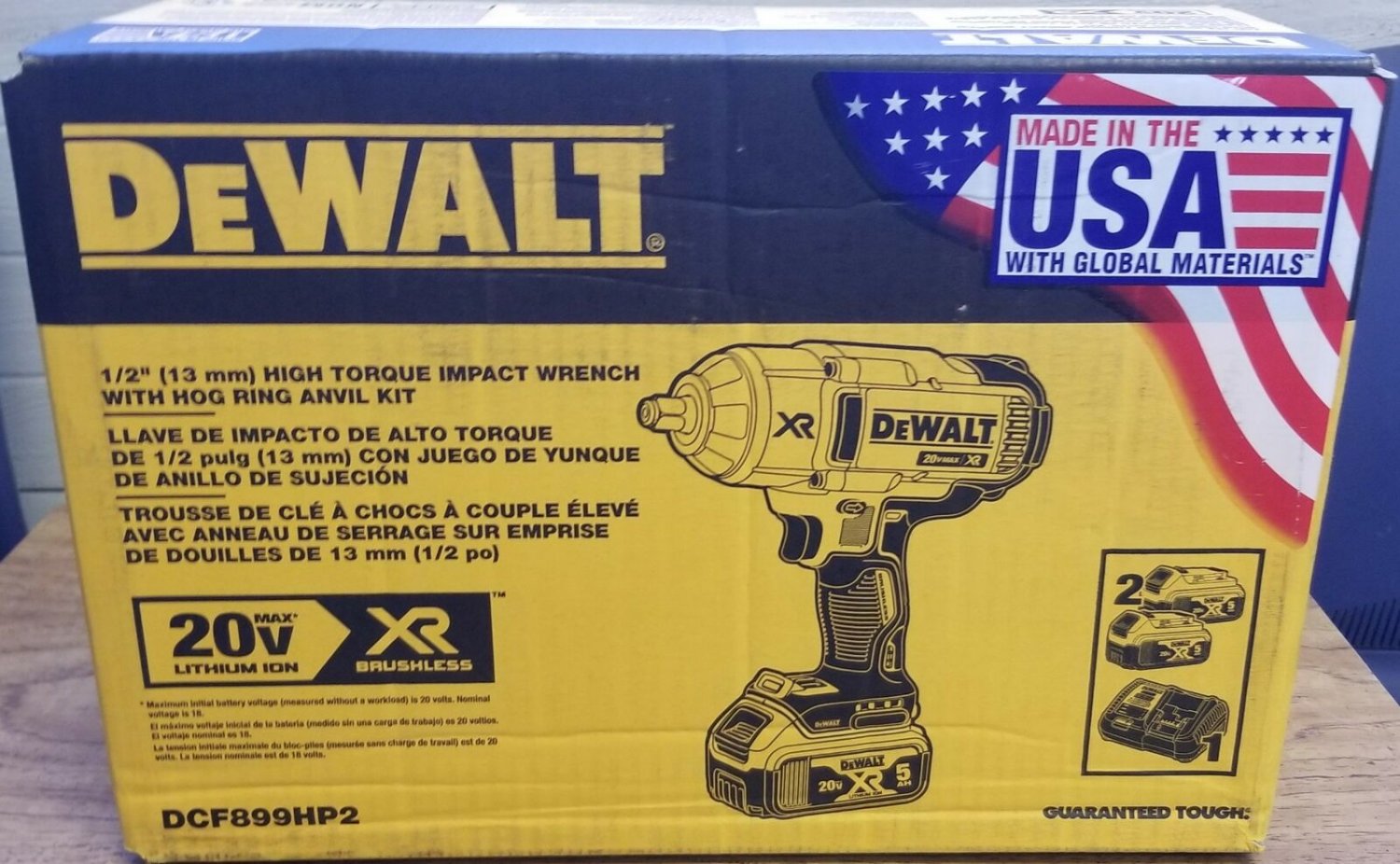 Dewalt 1/2" High Torque HR Impact Wrench Kit DCF899HP2