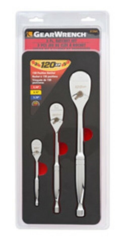 GEARWRENCH 3-Pc Full Polish Mixed RatchetSet (120XP) KD81206P