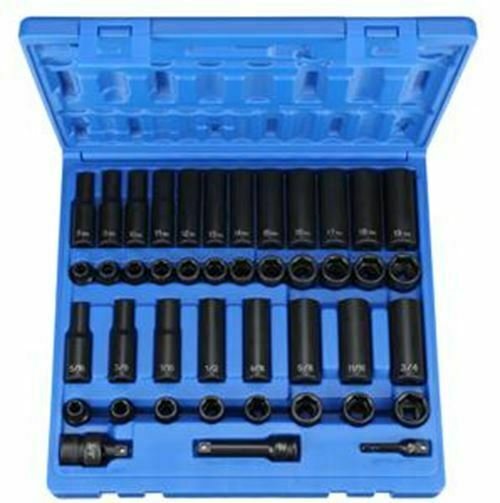 GREY PNEUMATIC  3/8" Drive 43 PieceStandard/Deep SAE/Metric Set GY1243RD
