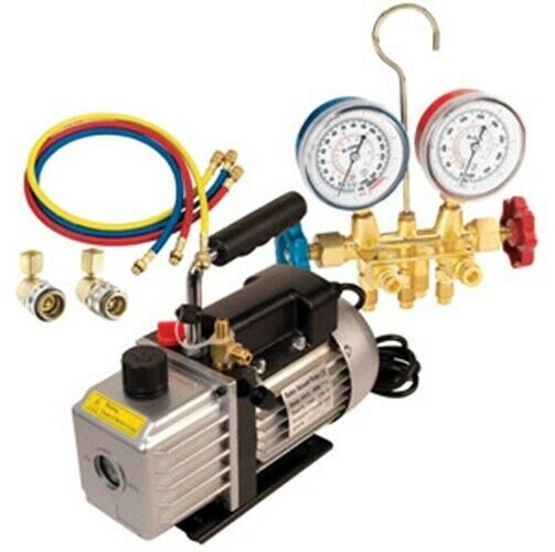 FJC INC. Vacuum Pump And Brass ManifoldSet FJ9281