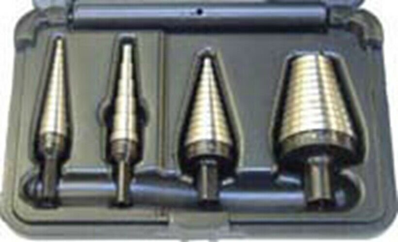 VISEGRIP 4-PC Unibit Step Drill SetsHSS #1  2  4  and 21 sizes VG10225