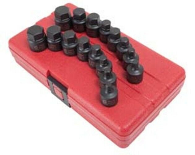 SUNEX TOOL 3/8" Drive SAE & Metric StubbyImpact Hex Driver Set SU3646
