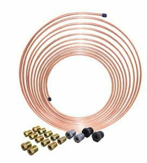 AGS COMPANY SOLUTIONS LLC 3/16 x 25 Nickel Copper BrakeLine Coil and Tube Nut Ki