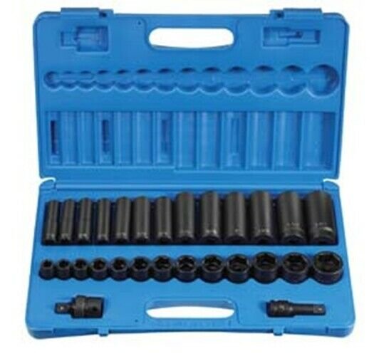 GREY PNEUMATIC 1/2" Dr 28 Piece SAE Standard& Deep Set GY1328RD
