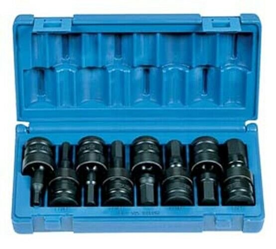 GREY PNEUMATIC 8 Piece 1/2" Drive UniversalHex Driver Set GY1398UH