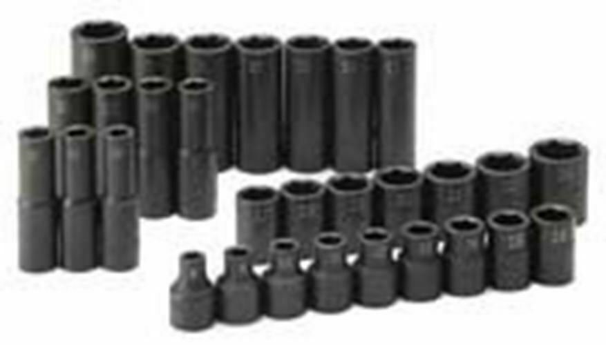 SK HAND TOOL 30 Piece 6 Point Standard andDeep Metric Impact Socket Set SK4053