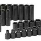 SK HAND TOOL 30 Piece 6 Point Standard andDeep Metric Impact Socket Set SK4053