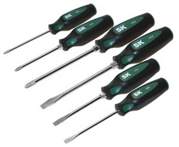 SK HAND TOOL Cushion Grip 6 PieceAutomotive Screwdriver Set SK86336