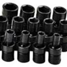 SK HAND TOOL 15 Piece 6 Point Swivel MetricImpact Socket Set SK33350