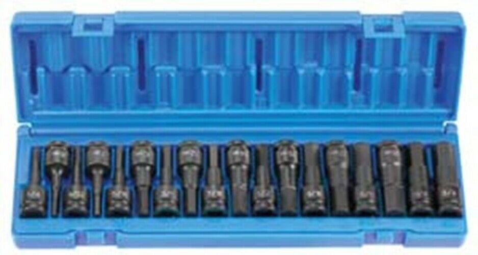 GREY PNEUMATIC 1/2" Drive 18 Piece Combo HexDriver SAE/Metric Set GY1598HC