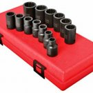 SUNEX TOOL 13 Piece 1/2" Drive 12 PointStandard Impact Socket Set SU2679