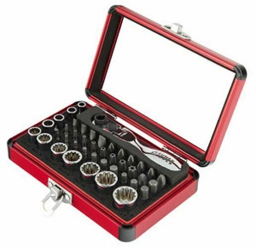 SUNEX TOOL 44Pc 1/4" Dr Mini Dual FlexHead Ratchet w Socket & Bit SU9732