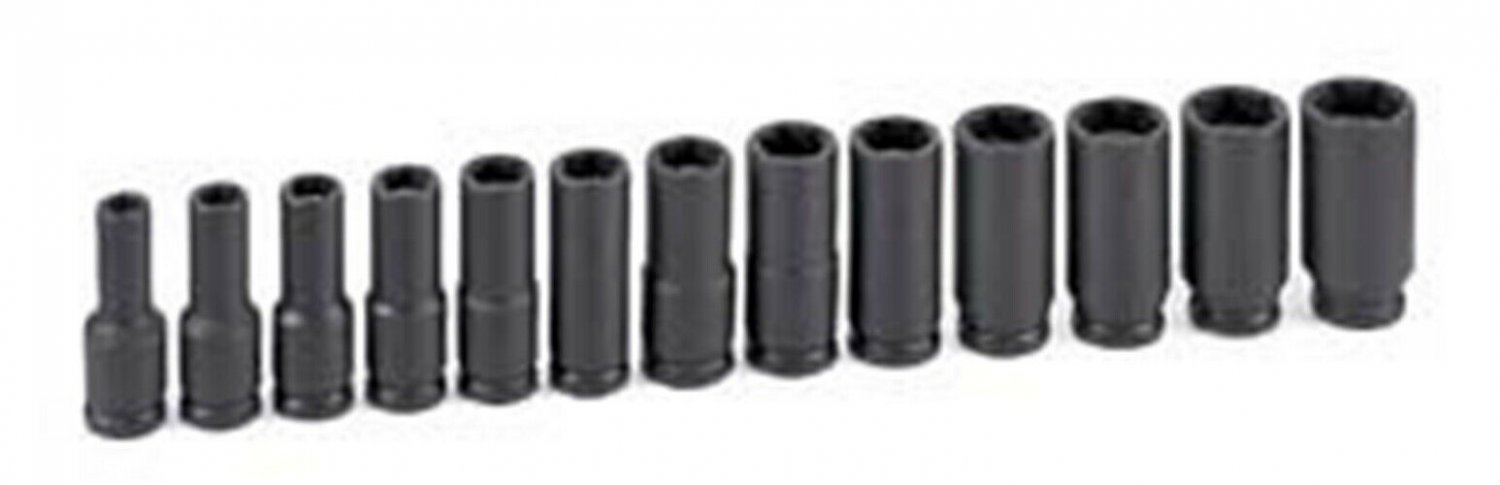 GREY PNEUMATIC 3/8" Drive 13 Piece DeepMetric Magnetic Impact Set GY1213MDG