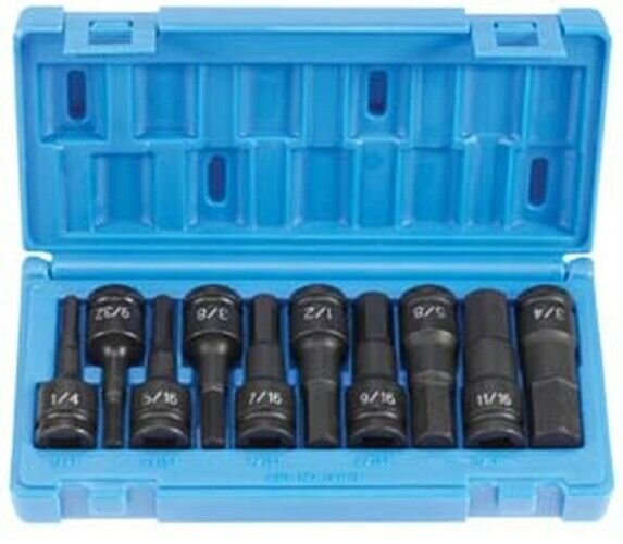 GREY PNEUMATIC 1/2" Drive 10 Piece HexDriver Set GY1398H