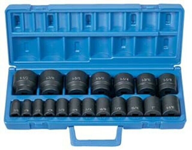 GREY PNEUMATIC 1/2" Drive 19 Piece StandardLength Fraactional Master Set GY1319