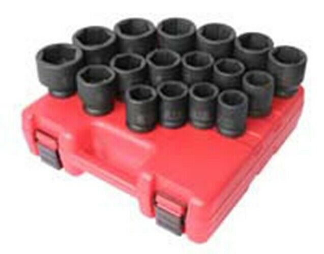 SUNEX TOOL 3/4 Drive 17 Piece MetricStandard Impact Socket Set SU4684