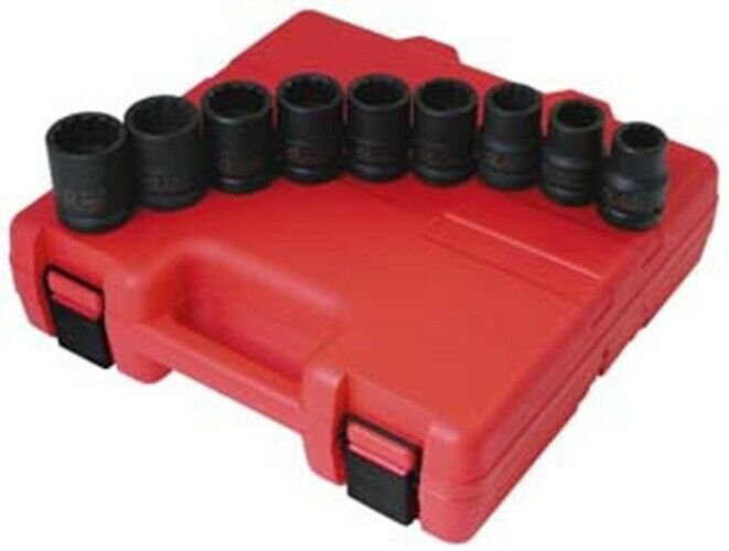 SUNEX TOOL 9 Piece 3/4" Drive Standard12 Point Impact Socket Set SU4687