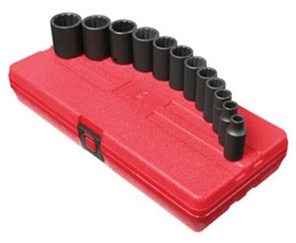 SUNEX TOOL 3/8" Dr. 12pt SAE Semi-DeepImpact Socket Set SU3337