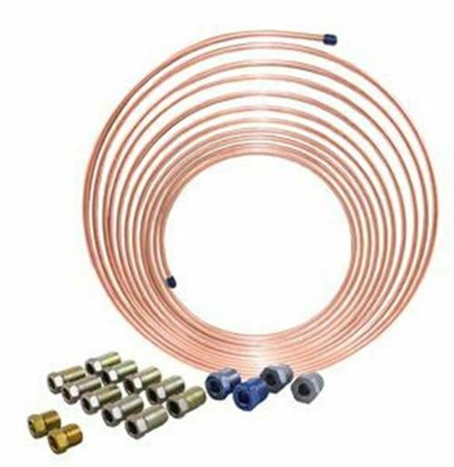 AGS COMPANY SOLUTIONS LLC 1/4 x 25 Nickel Copper BrakeLine Coil and Tube Nut Kit