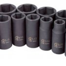 SUNEX TOOL 13 Piece 3/8" Drive FractionalSemi-Deep Impact Socket Set SU3327