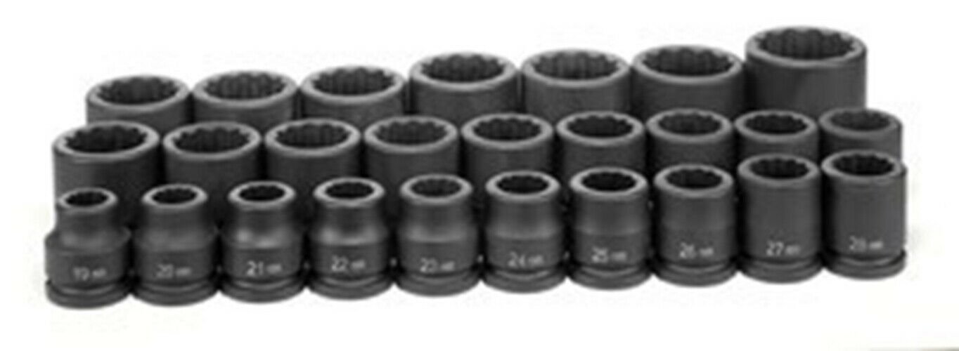 GREY PNEUMATIC 3/4" Drive 12 Point 26 PieceMetric Master Set GY8126M