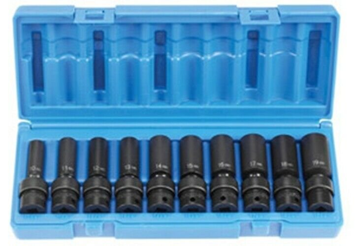 GREY PNEUMATIC 3/8" Drive 10 Piece DeepUniversal Metric Set GY1210UMD