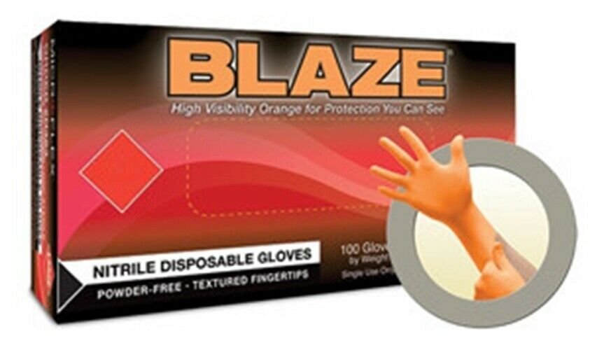 MICROFLEX Blaze- Medium Orange NitrileGloves MXN48-M