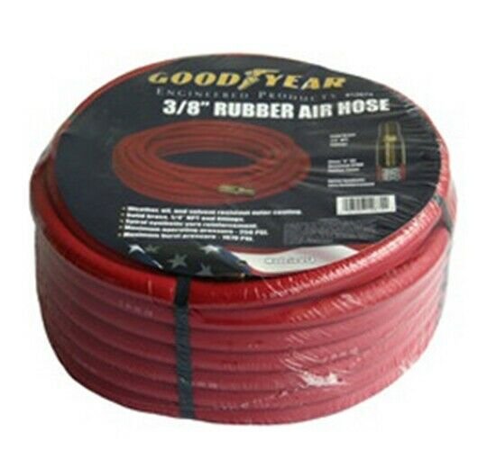 GRIP-ON-TOOLS 25' x 1/2" x 1/2" NPT GoodyearAir Hose Red GA12192