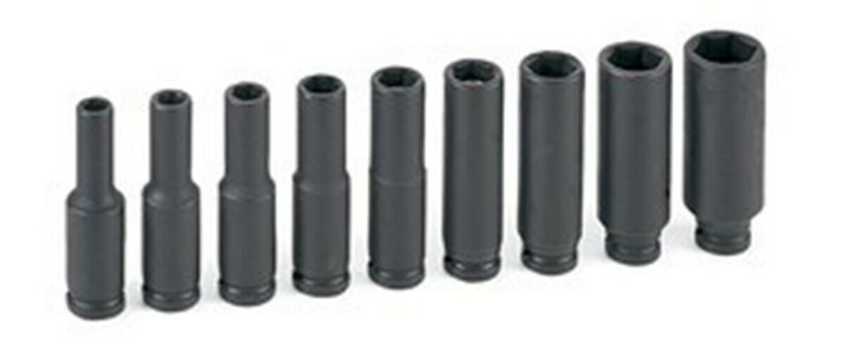 GREY PNEUMATIC 1/4" Drive 9 Piece DeepMagnetic Impact Socket Set GY9709DG