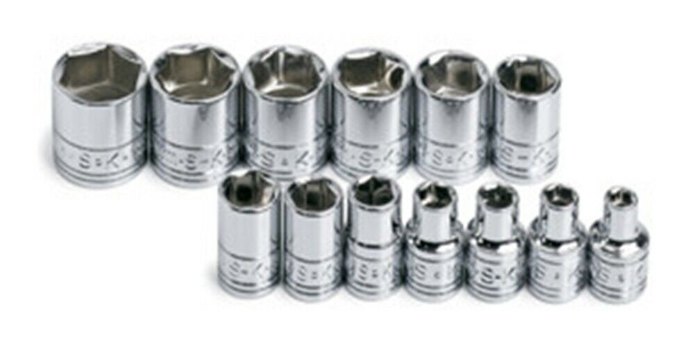 SK HAND TOOL 13 Piece 6 Point ShallowSocket Set 1/4" Drive SK1313