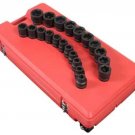 SUNEX TOOL 1" Drive 21 Piece SAE ImpactSocket Set Shallow SU5692