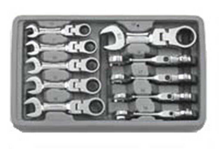 GEARWRENCH 10 Piece Metric Stubby FlexGearWrench Set KD9550