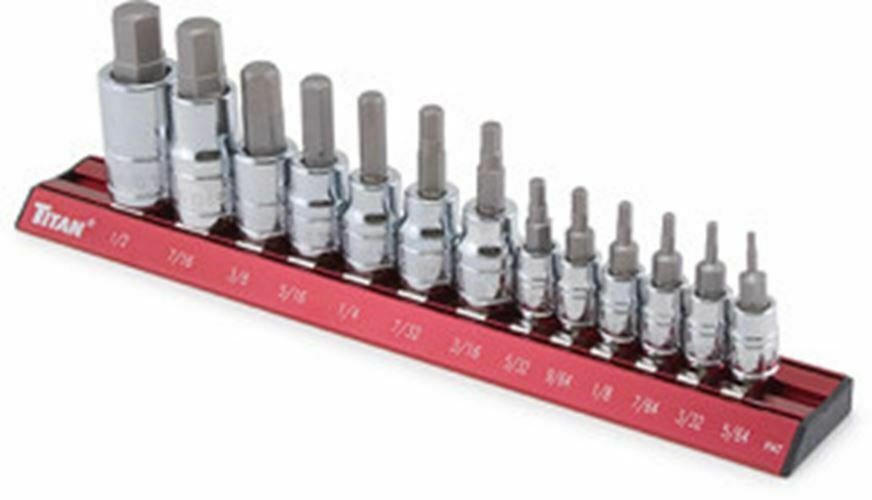 TITAN 13 Piece SAE Hex Bit SocketSet TN16123