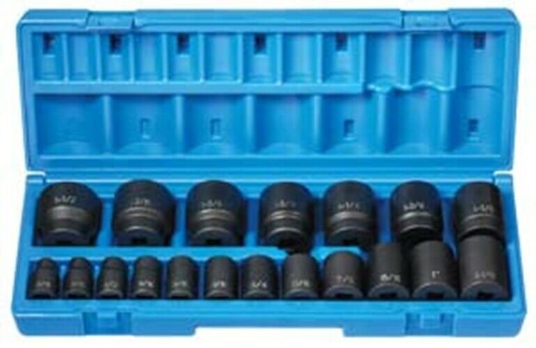 GREY PNEUMATIC 1/2" Drive 19 Piece 12 PointStandard Length Fractional Set GY1719