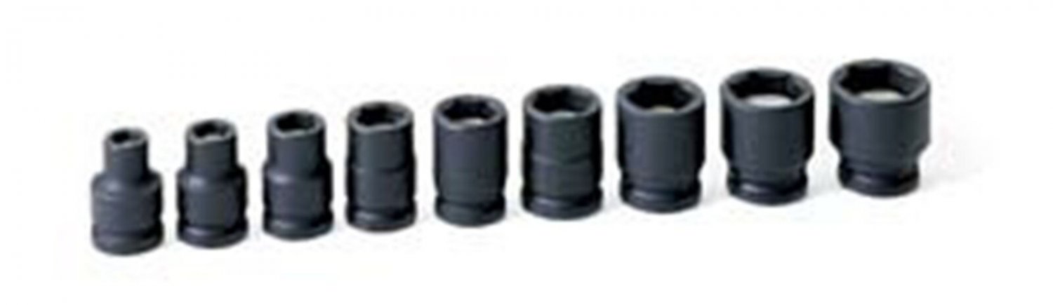 GREY PNEUMATIC 3/8" Drive 9 Pc MagneticImpact Socket Set GY1209G
