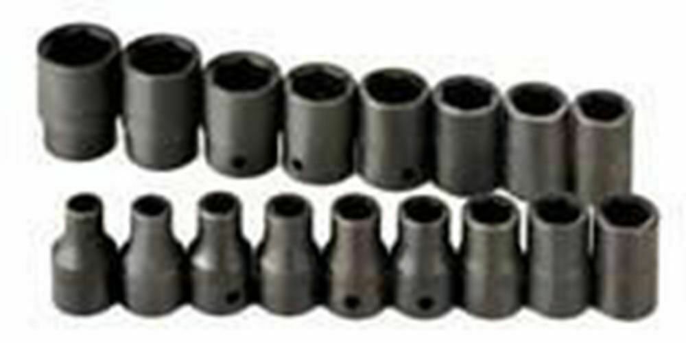 SK HAND TOOL 17 Piece 6 Point StandardMetric Impact Socket Set SK4036