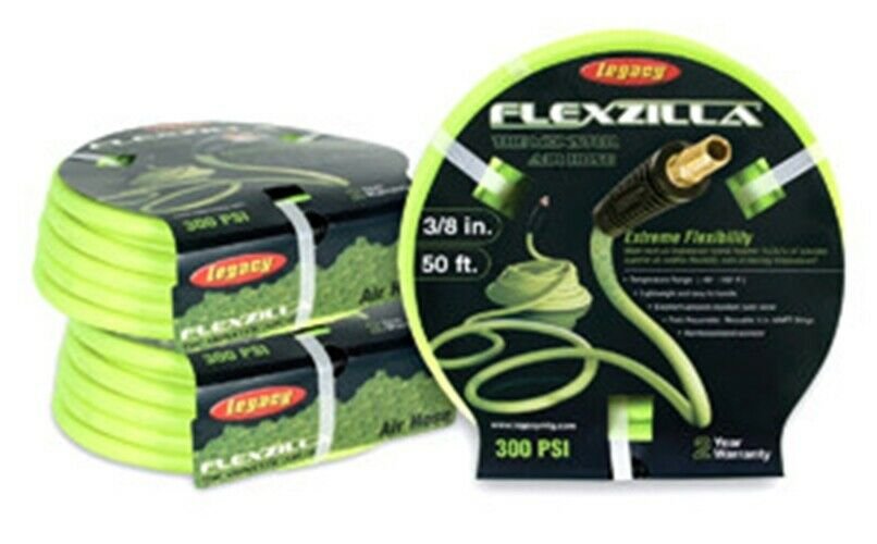 LEGACY Flexzilla 3/8" x 50' yellowair hose with 1/4" MNPT MTHFZ3850YW2