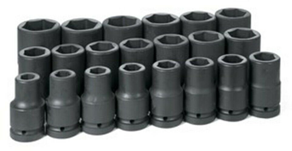 GREY PNEUMATIC 1" Drive 3/4"-2" 21 PieceDeep Fractional Set GY9021D