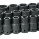GREY PNEUMATIC 1" Drive 3/4"-2" 21 PieceDeep Fractional Set GY9021D