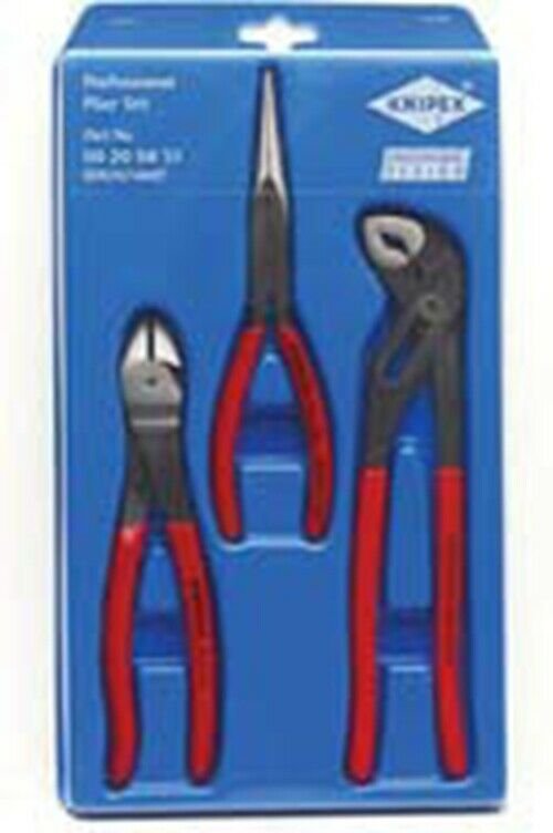 KNIPEX 3 Piece Pliers Set of NeedleAlligator  and Cutter Pliers KX267488