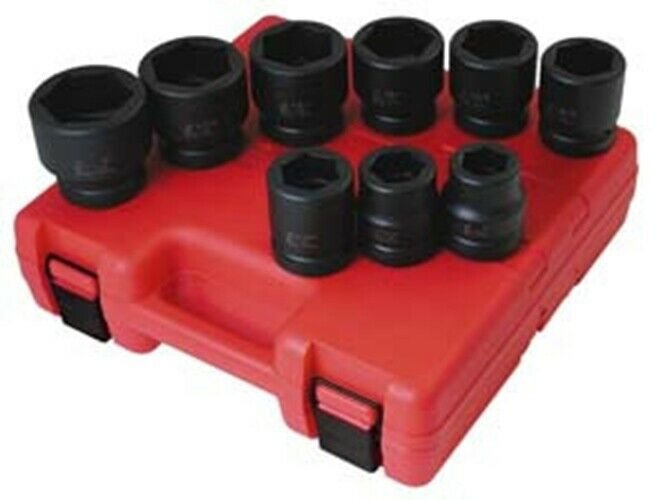 SUNEX TOOL 9 Piece 1" Drive SAE ShallowSocket Set SU5699