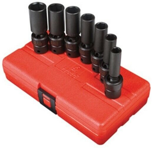 SUNEX TOOL 7 Piece 3/8" Drive Swivel DeepImpact Socket Set 3/8-3/4 SU3656