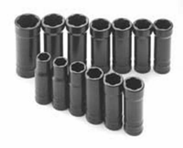 SK HAND TOOL 13 Piece Deep Turbo Socket Set3/8" Drive 3/8"-3/4" 10-19MM SK833