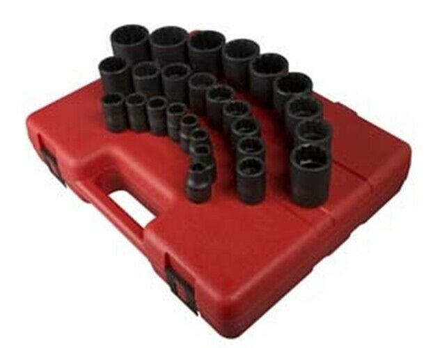 SUNEX TOOL 26 Pc 1/2" Dr 12 Pt MetricSocket Set SU2826