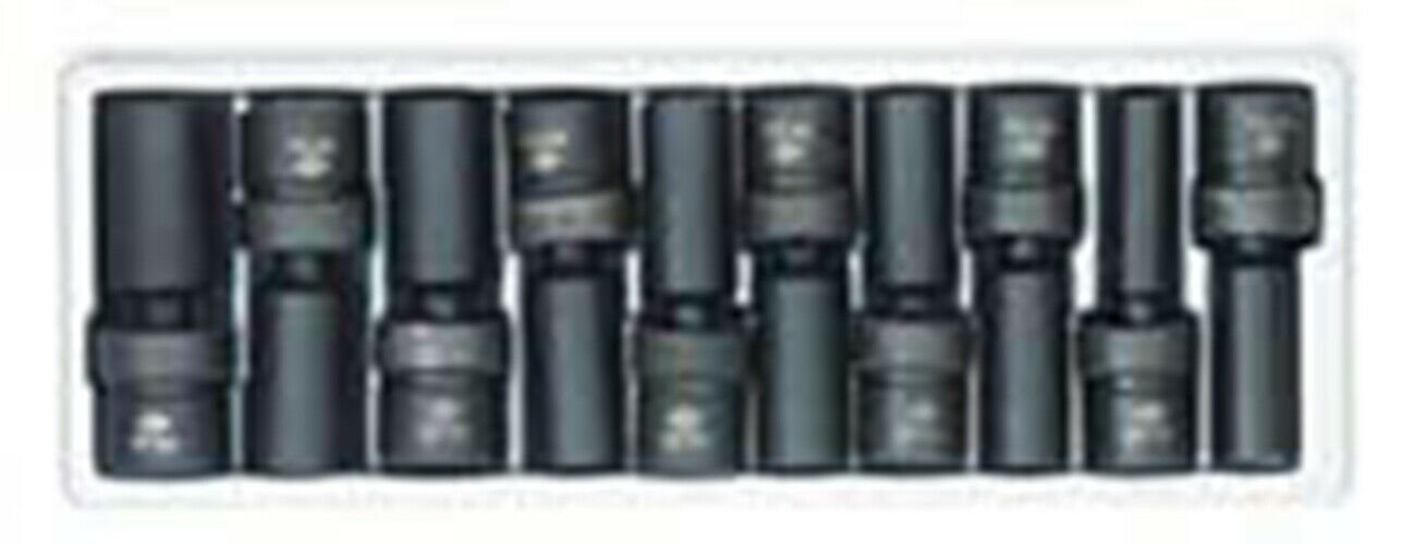 SUNEX TOOL 10PC 1/2DR MM DP SWIV SKT SET10-19MM SU2658