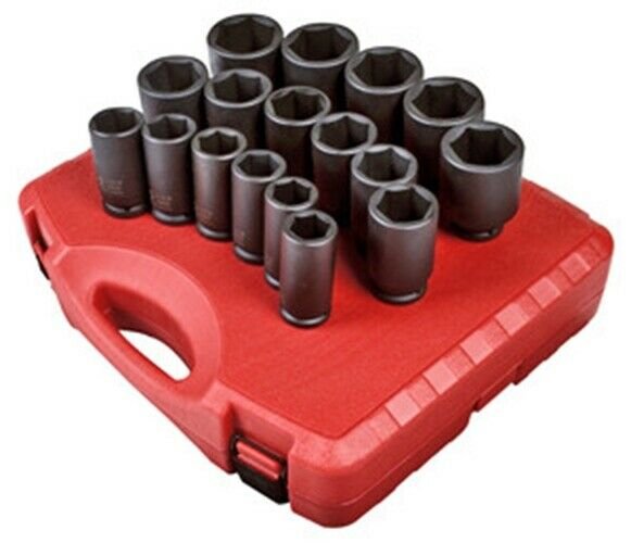 SUNEX TOOL 17 Piece 3/4 Drive SAE DeepImpact Socket Set SU4685