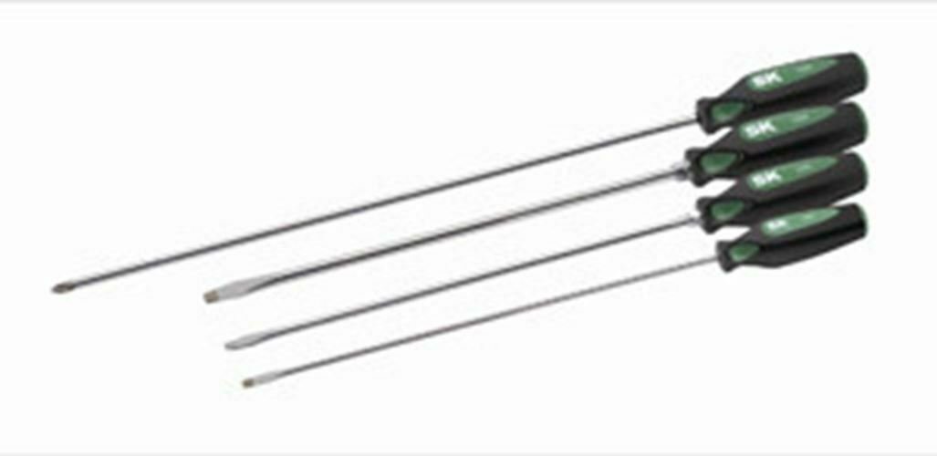 SK HAND TOOL 4 Pc Extra Long ReachCushionGrip Screwdriver Set SK86334