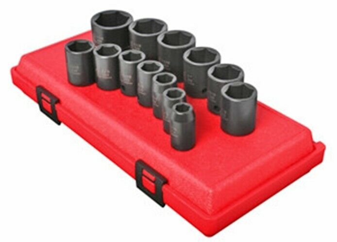 SUNEX TOOL 13 Piece 1/2" Drive 6 PointStandard SAE Impact Socket Set SU2650