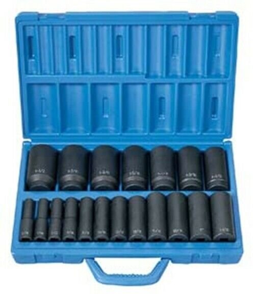 GREY PNEUMATIC 1/2" Drive 19 Piece DeepLength Fractional Master Set GY1319D