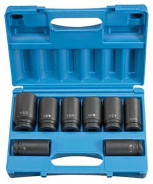GREY PNEUMATIC 3/4" Drive 8 Piece Deep SAEImpact Socket Set GY8034D